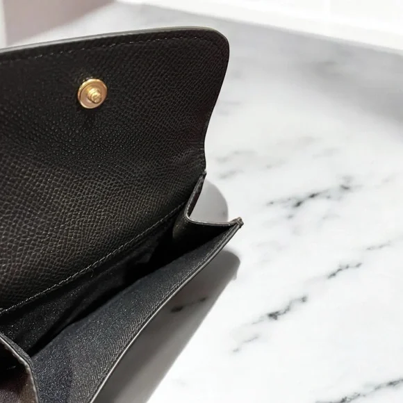 Coach Black Crossgrain Leather Small Wallet EUC - Picture 6 of 7